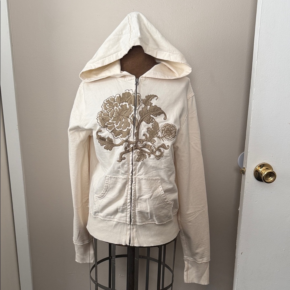 Lucky Brand Cream Cotton Hoodie
